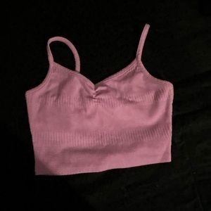Pink Cropped Tank Top
